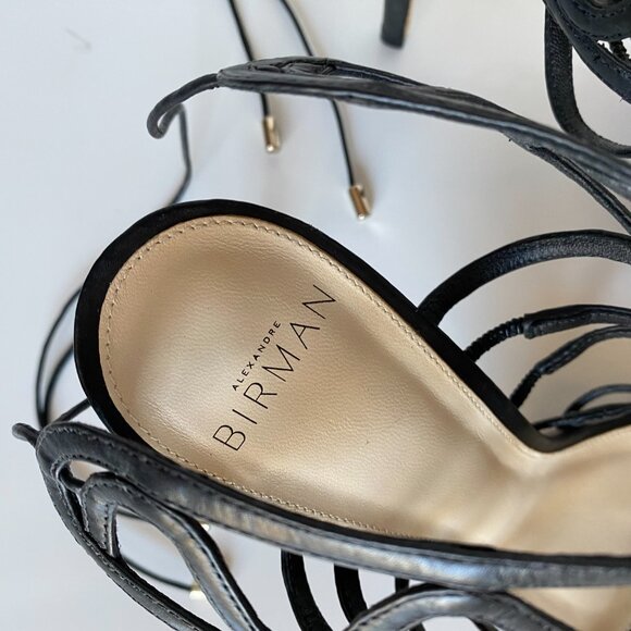 ALEXANDRE BIRMAN Black Leather Stiletto Caged Heel Sandal Shoe Size 7.5 - Picture 4 of 15